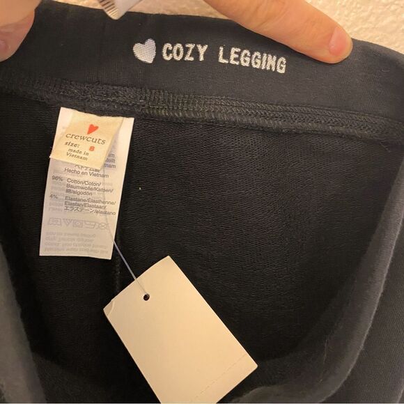Crewcuts J Crew girls black cozy leggings  -8 - Picture 5 of 7